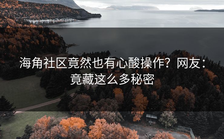 海角社区竟然也有心酸操作？网友：竟藏这么多秘密