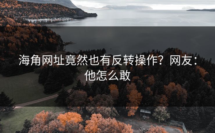 海角网址竟然也有反转操作？网友：他怎么敢