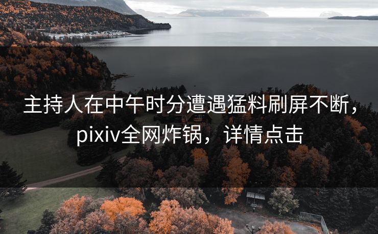 主持人在中午时分遭遇猛料刷屏不断，pixiv全网炸锅，详情点击