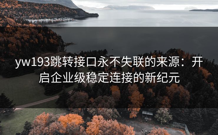 yw193跳转接口永不失联的来源：开启企业级稳定连接的新纪元